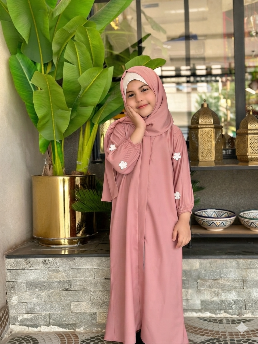 Kids Floral Abaya-1